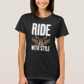 T-shirt Ride With Style Distressed for Motorcycle fans   (Devant)