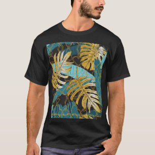 T-shirt Rideau de chaîne d'or, feuilles tropicaux.