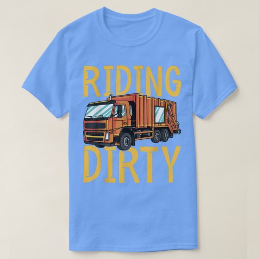 T-shirt Riding Dirty - Trash Garbage Kids City Trash Truck (Design devant)