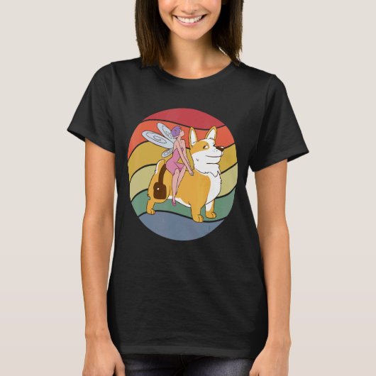 T-shirt Riding Fairy Corgi (Devant)