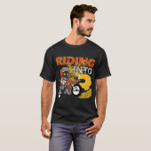 T-shirt Riding Into 3 Years Old Dirt Biker 3e anniversaire (Devant entier)