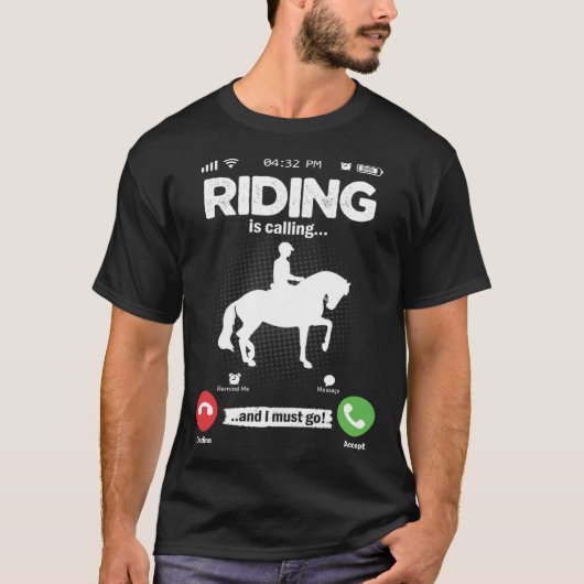 T-shirt Riding Is Calling I Must Go Horses Girls Hobby Rid (Devant)