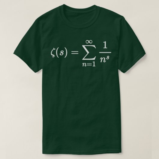 T-shirt riemann zeta function dark version  (Design devant)