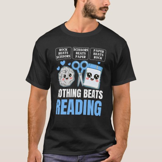 T-shirt Rien De Mieux Que De Lire Des Ciseaux Papier Rock  (Devant)