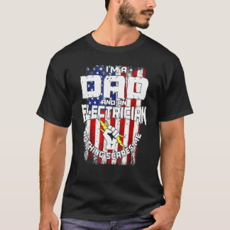 T-shirt Rien ne me fait peur Electricien drapeau américain