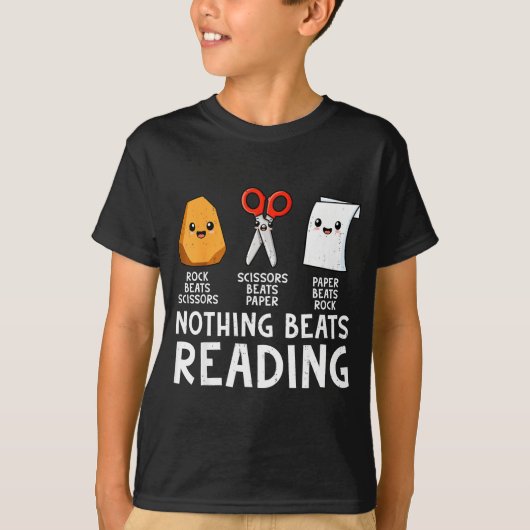 T-shirt Rien ne vaut la lecture d'un rock papier ciseaux d (Devant)