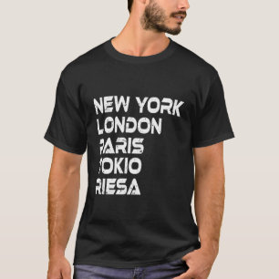 T-shirt Riesa New York Londres Tokyo Paris