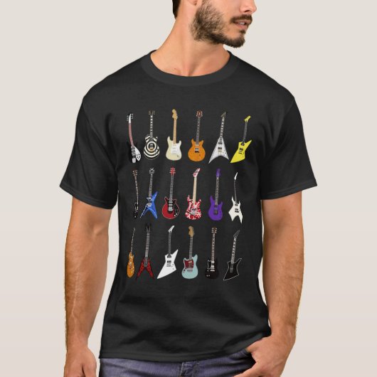 T-shirt Riffs qui ont secoué le monde - Guitares Iconiques (Devant)