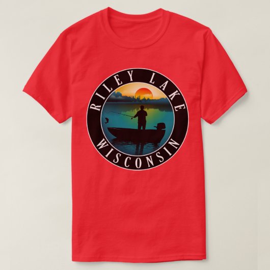 T-shirt Riley Lake Wisconsin Pêche (Design devant)