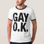 T-shirt Ringer, Homosexuels OK (Devant)