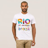 T-shirt Rio De Janeiro Brésil texte coloré (Devant entier)