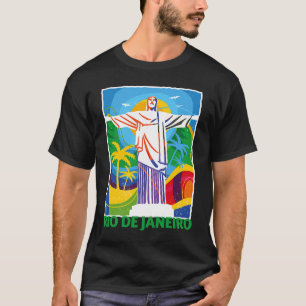 T-shirt Rio de Janeiro Cristo Redentor Brésil Skyline Silh