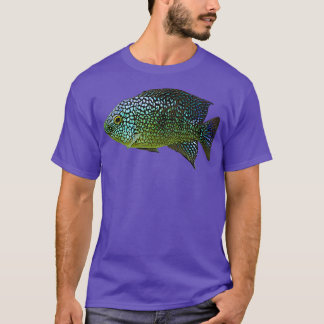 T-shirt Rio Grande Cichlid Poisson Gills Emerald Green Blu