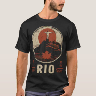 T-shirt Rio Redeemer Vintage Mountain Harbour Silhouette