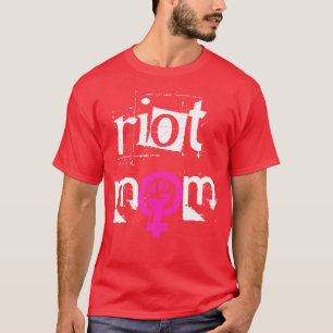 T-shirt RIOT GRRRL MOM texte blanc