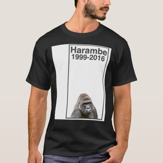 T-shirt Rip Harambe 1999-2016 (Devant)