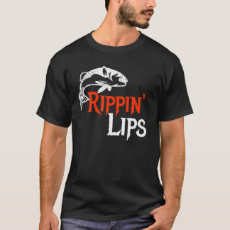 T-shirt Rippin Lips Pêcheur Pêcheur Angler Bass Walleye