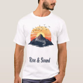 T-shirt Rise & Sound - Mountain Sunset avec notes musicale (Devant)