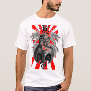 T-shirt Rising Sun Dragon Tiger - Customisé