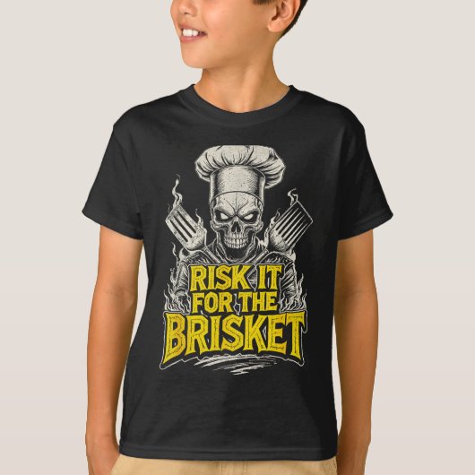 T-shirt Risk It For The Brisket Funny Bbq Lovers Grill Smo (Devant)