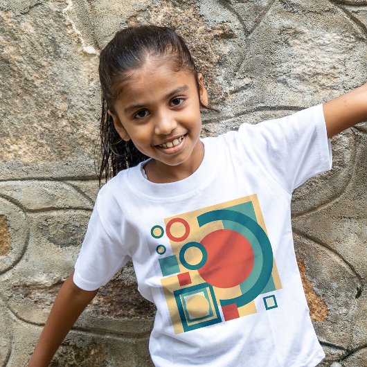 T-Shirt risographe géométrique vintage rétro, risoprint