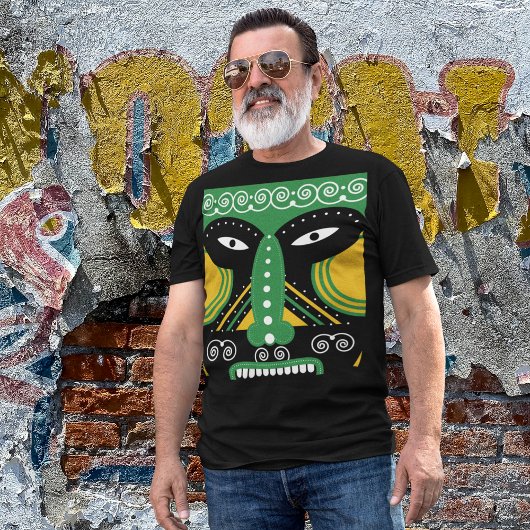 T-shirt Rituel tribal vert