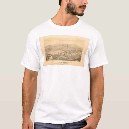 T-shirt Rive, carte panoramique 1877 (1404C) de CA (Devant)