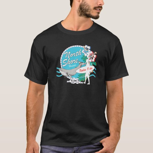 T-shirt Rive nord Oahu Surfer Pipeline Hawaii Whale Watt (Devant)