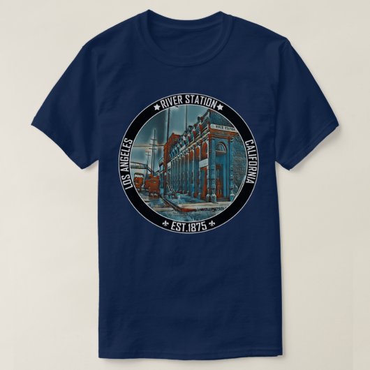 T-shirt River Station LA Los Angeles Railroad 1 (Design devant)