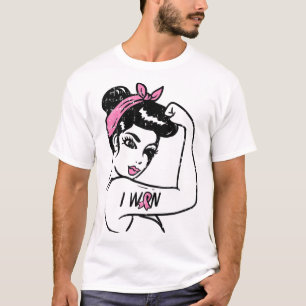 T-shirt Riveter I Won Sensibilisation Cancer du Sein Survi
