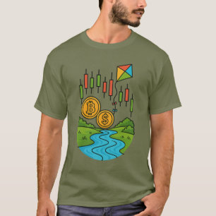 T-shirt Rivière coulante de trading de crypto-monnaies