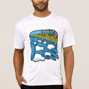 T-shirt Rivière de dégel hivernal avec des glaçons
