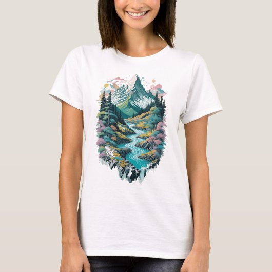 T-shirt Rivière des montagnes (Devant)