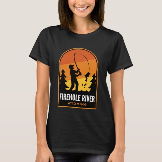 T-shirt Rivière Firehole Wyoming Pêche (Devant)