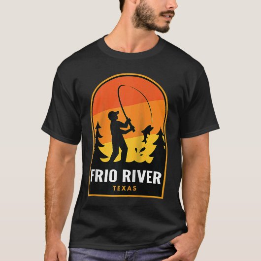 T-shirt Rivière Frio Texas Pêche Raglan (Devant)