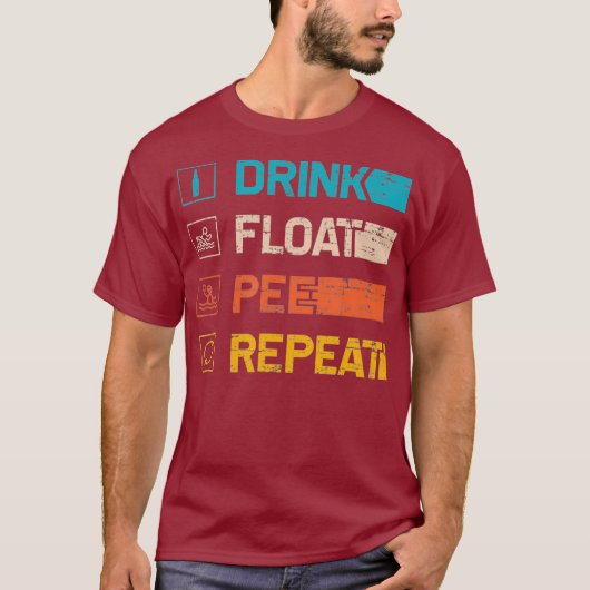 T-shirt Rivière Rafting boisson flottante Float Pee Répéte (Devant)