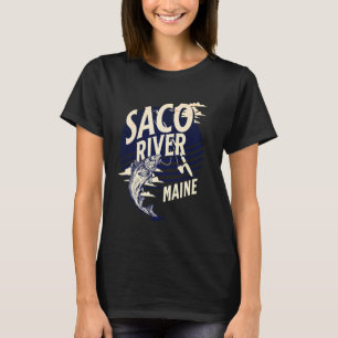 T-shirt Rivière Saco Maine Pêche à la mouche Truite Souven