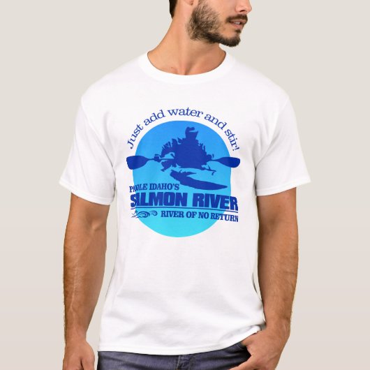 T-shirt Rivière saumon (Bleu) (Devant)
