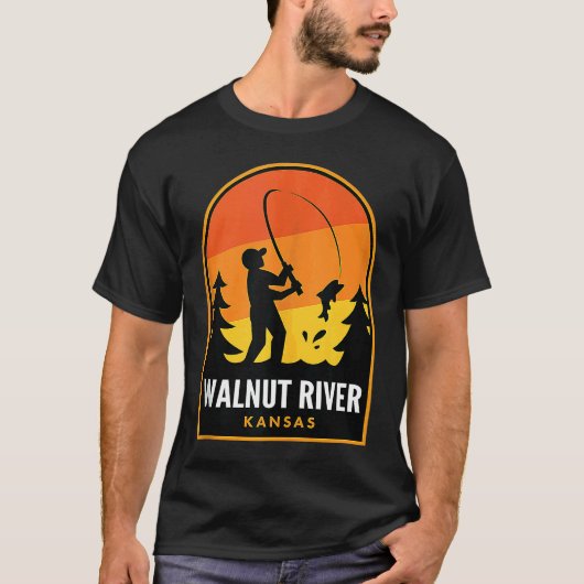 T-shirt Rivière Walnut Kansas Pêche (Devant)