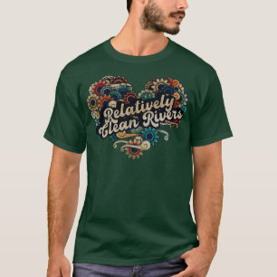 T-shirt Rivières relativement propres VIGNETTE COULEUR VIN