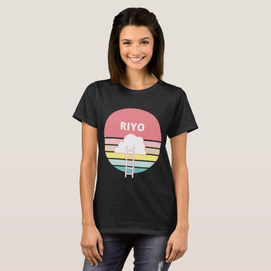 T-shirt RIYO - Les moyens rêvent en somalien. Style anset (Devant entier)