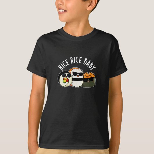 T-shirt Riz Bébé Funny Sushi Roll Pun Dark BG (Devant)