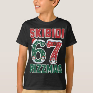 T-shirt Rizz Noël 67 Drôle Xmas Gen Alpha Skibidi Riz