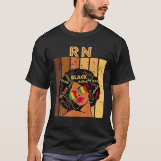 T-shirt RN Infirmière inscrite Afro Africaine Femmes Noir