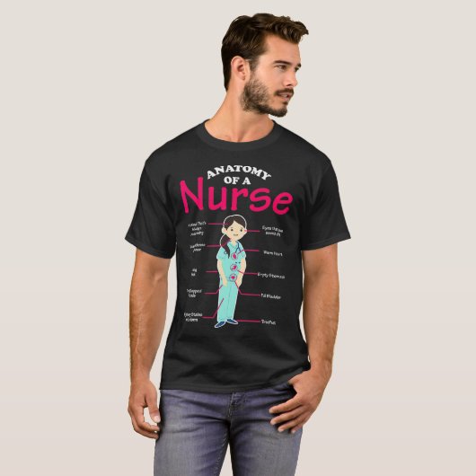 T-shirt RN LVN Infirmière Anatomie Scrub Cool Infirmière D (Devant entier)