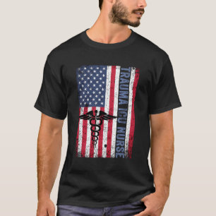T-shirt Rn Trauma Icu Infirmière Cadeau Patriotique Améric