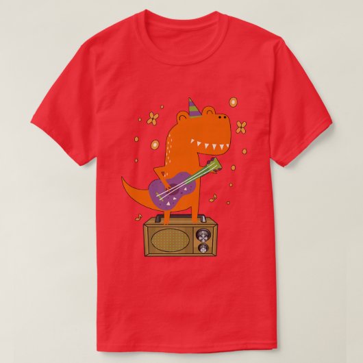 T-shirt Roaar Star Cute Dinosaur Rock with Guitar Dino Mus (Design devant)