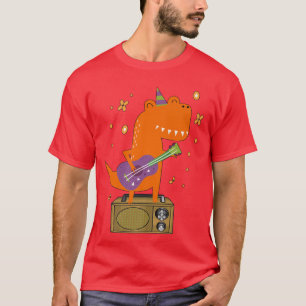 T-shirt Roaar Star Cute Dinosaur Rock with Guitar Dino Mus