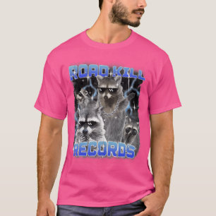 T-shirt Road Kill Records Raccoon Funny 90S Bootleg Rap
