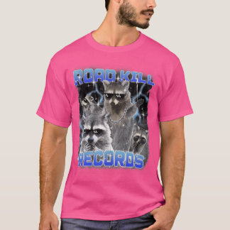 T-shirt Road Kill Records Raccoon Funny 90S Bootleg Rap